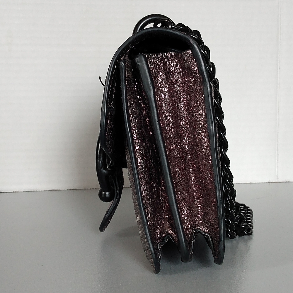 Steve Madden Grey Glitter Steel Chain Crossbody Bag - Picture 5 of 13